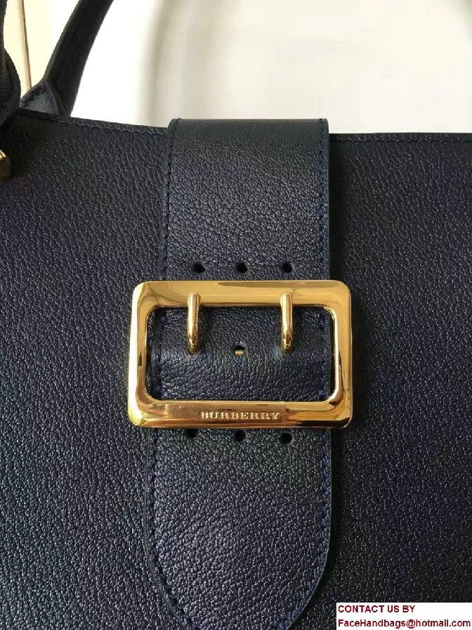 Medium Buckle Tote In Grainy Leather 40301951 Dark Blue 2017