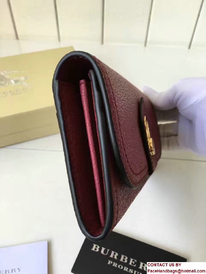 Milton Grainy Leather Continental Wallet Dark Red 2017