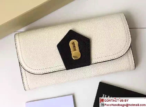 Milton Grainy Leather Continental Wallet White/Black 2017 - Click Image to Close