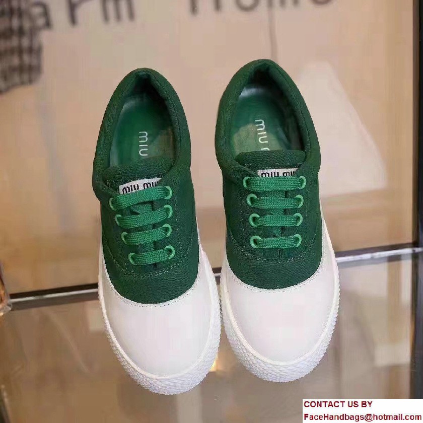 Miu Miu Assortment Of Colors Lace-Up Sneakers Green 2017