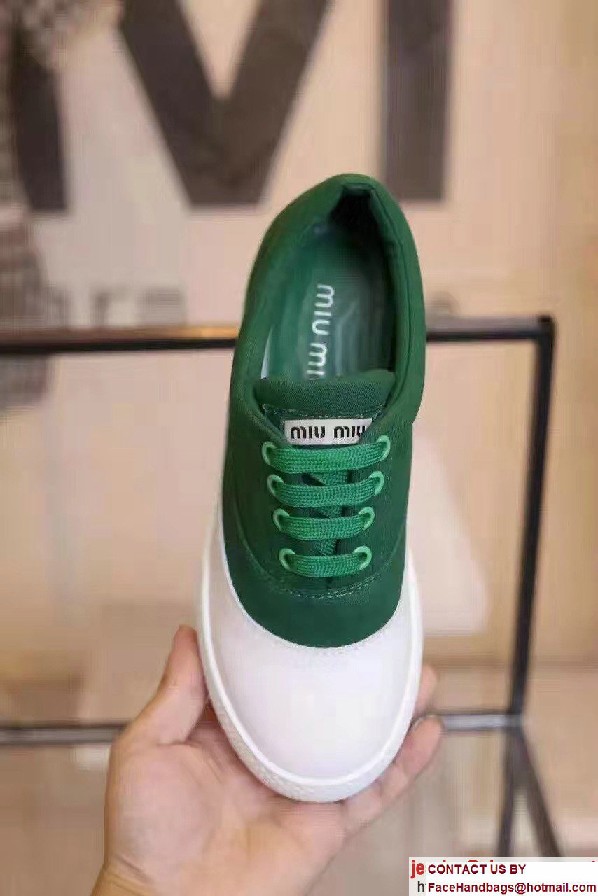 Miu Miu Assortment Of Colors Lace-Up Sneakers Green 2017