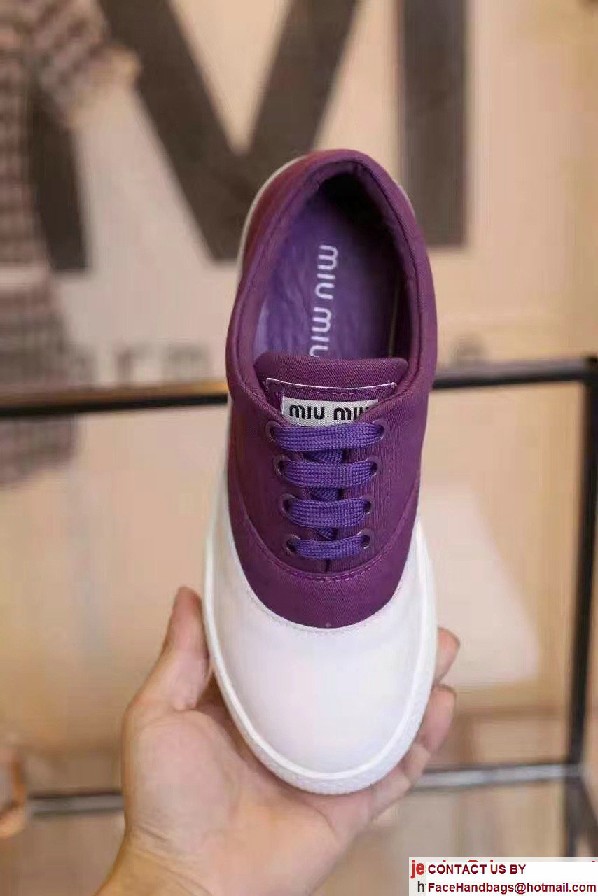 Miu Miu Assortment Of Colors Lace-Up Sneakers Purple 2017