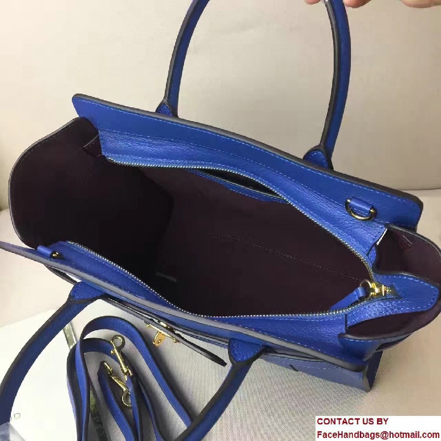 Natural Grain Leather Small Zipped Bayswater Bag Blue 2016