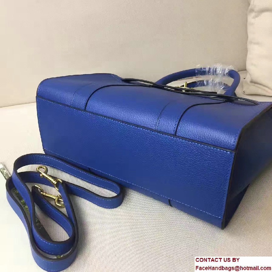 Natural Grain Leather Small Zipped Bayswater Bag Blue 2016