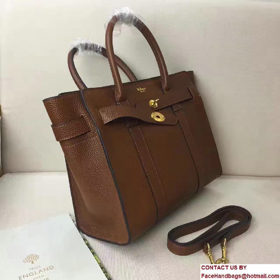 Natural Grain Leather Small Zipped Bayswater Bag Oak 2016