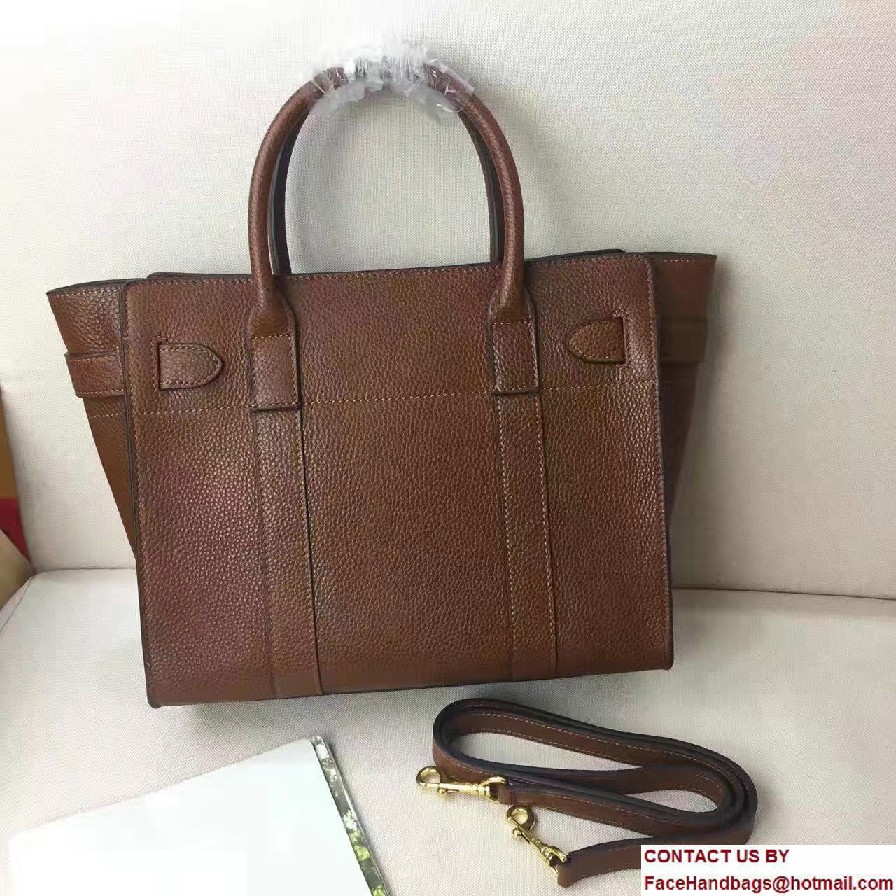 Natural Grain Leather Small Zipped Bayswater Bag Oak 2016