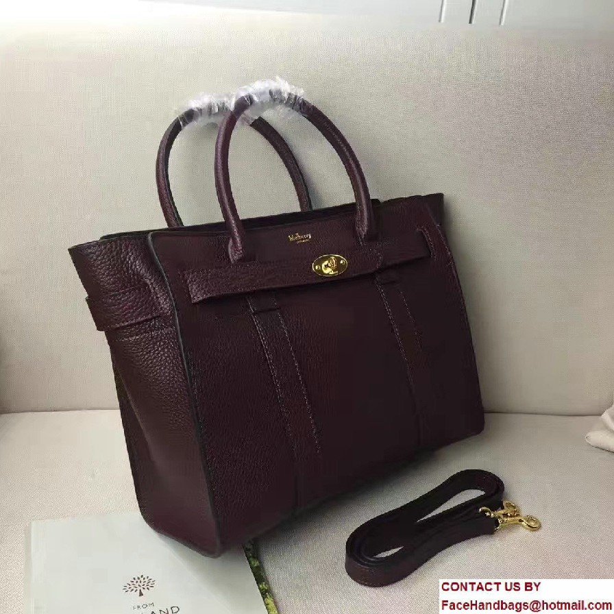 Natural Grain Leather Small Zipped Bayswater Bag Oxblood 2016