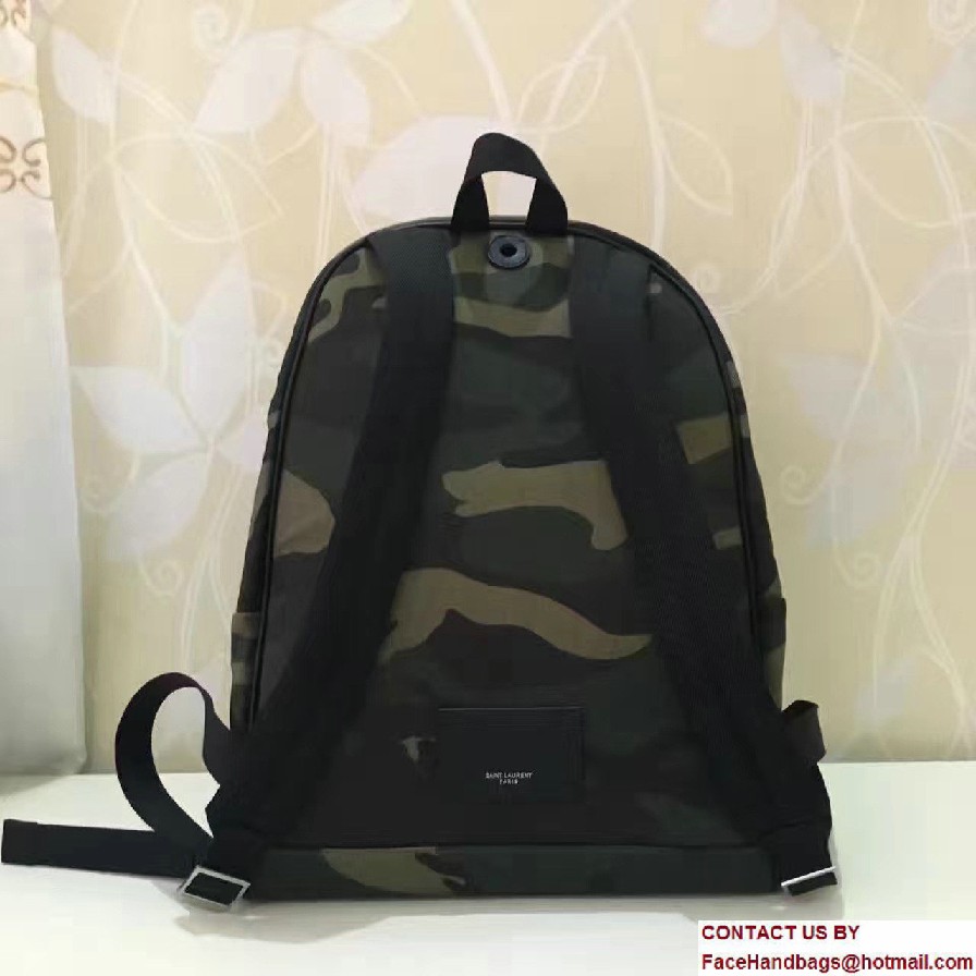 Saint Laurent City Sweet Dreams Shark Patch Backpack 437087 Camouflage 2017