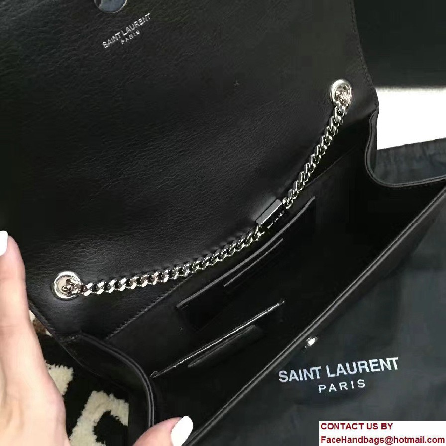 Saint Laurent Leather Classic Medium Kate Monogram Satchel Bag 364051 Crystal Star 2017