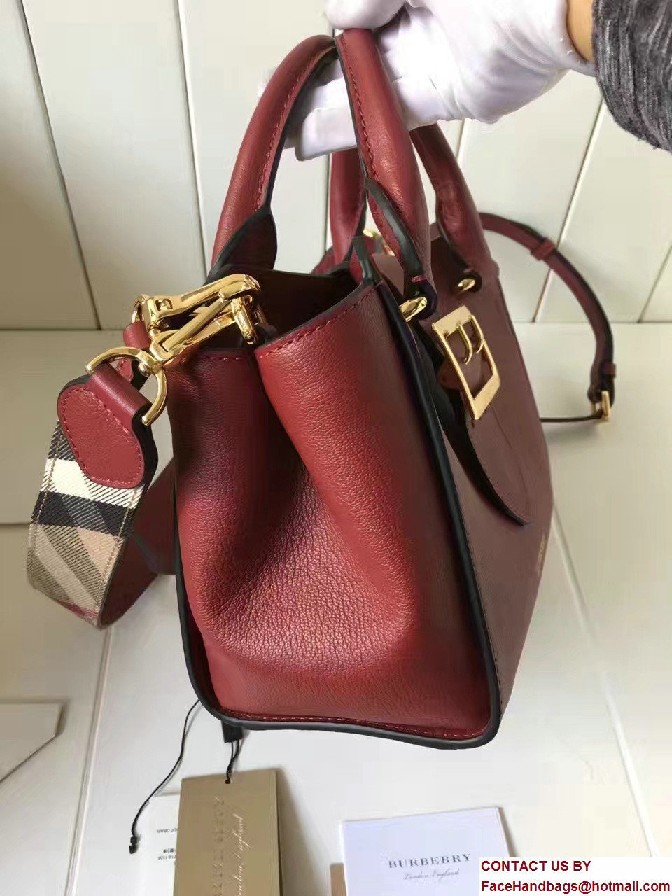 Small Buckle Tote Bag In Grainy Leather Dark Red 2017