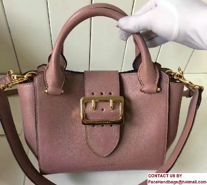 Small Buckle Tote Bag In Grainy Leather Dusty Pink 2017