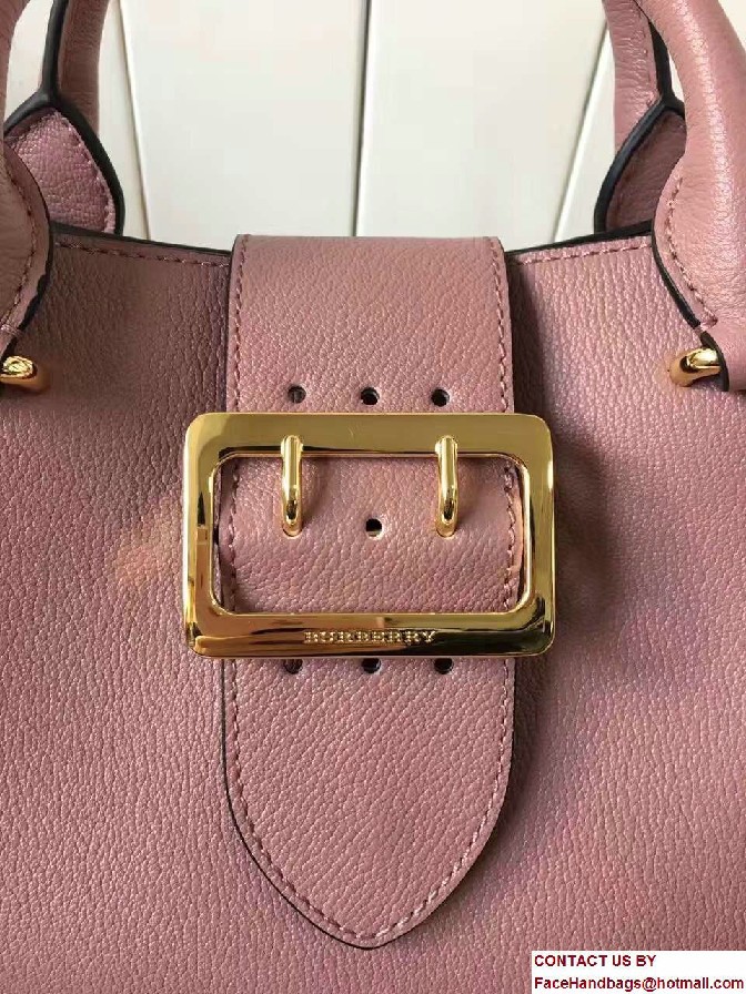 Small Buckle Tote Bag In Grainy Leather Dusty Pink 2017