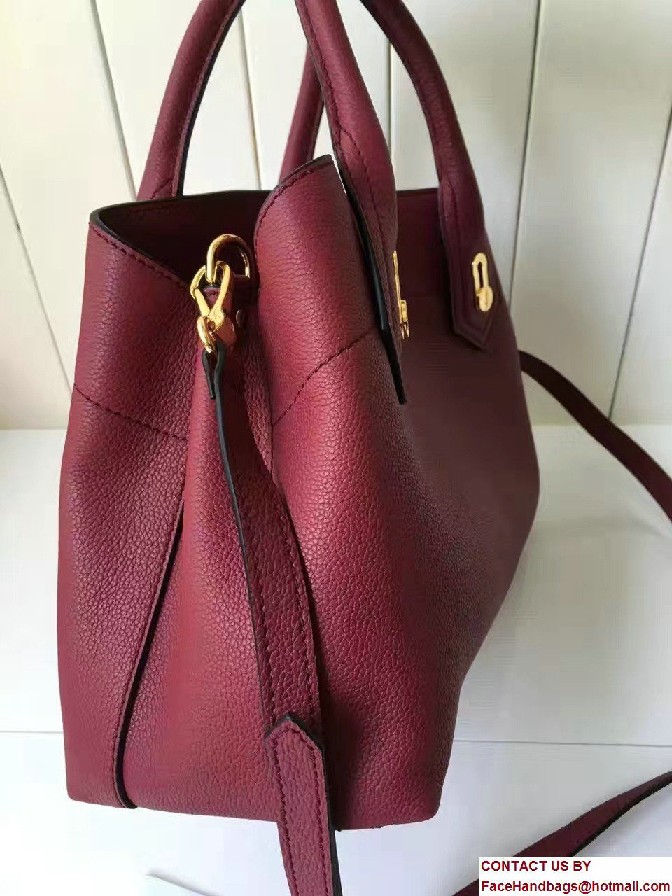 Small Milton Bag In Grainy Leather 40130671 Dark Red 2017