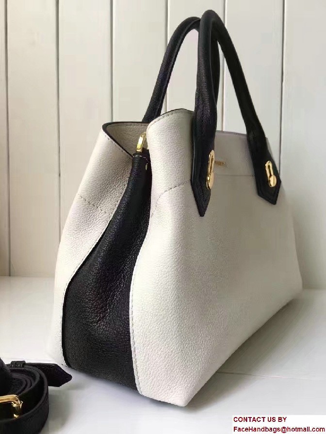 Small Milton Bag In Grainy Leather 40201321 White/Black 2017