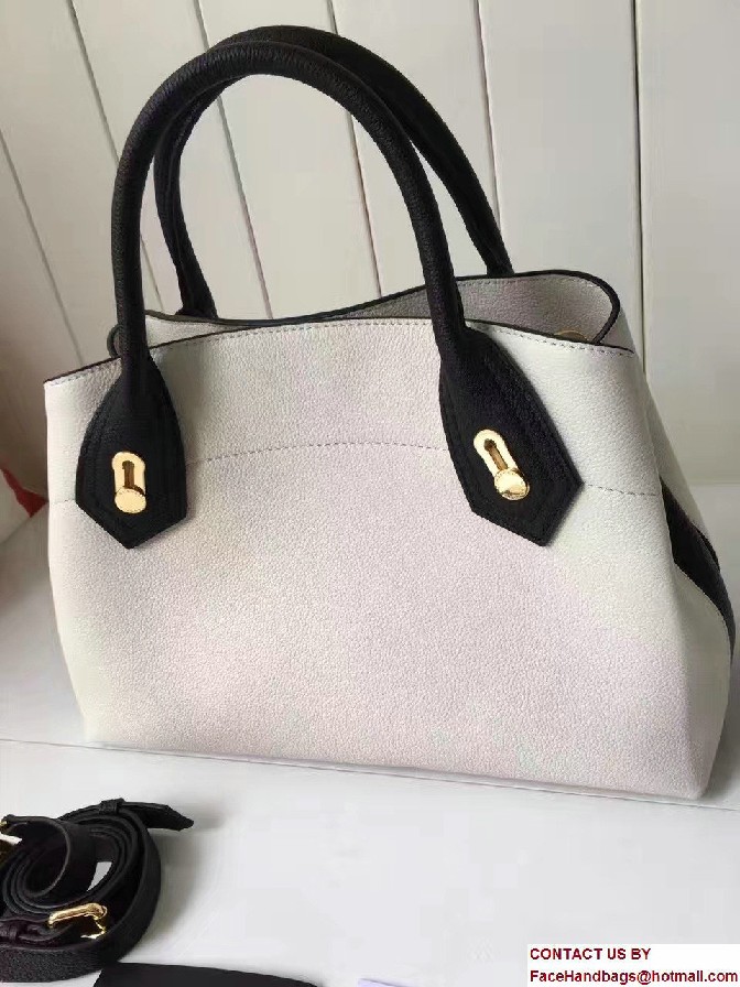 Small Milton Bag In Grainy Leather 40201321 White/Black 2017