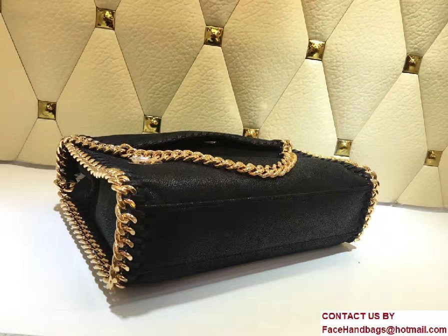 Stella McCartney Falabella Shaggy Deer Mini Shoulder Bag Black with gold chain 2016