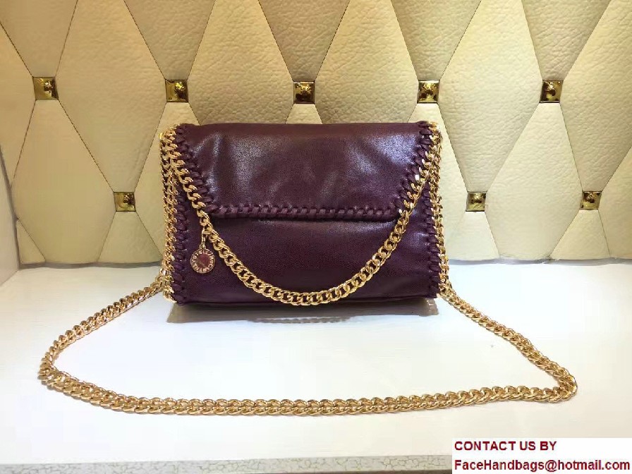 Stella McCartney Falabella Shaggy Deer Mini Shoulder Bag Burgundy with gold chain 2016