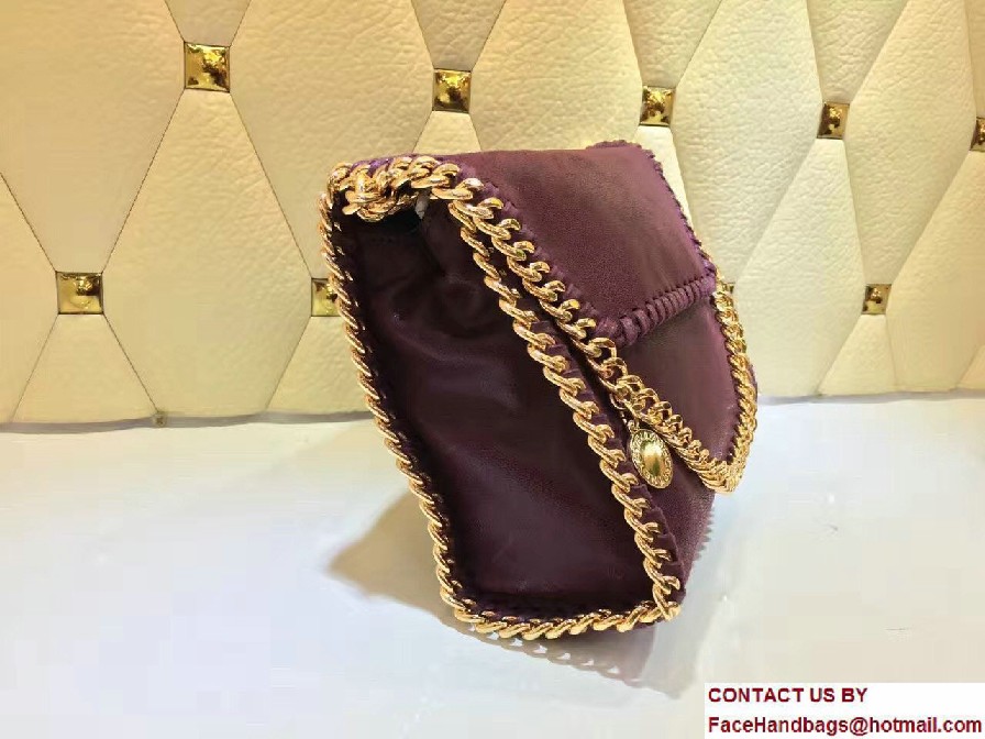 Stella McCartney Falabella Shaggy Deer Mini Shoulder Bag Burgundy with gold chain 2016