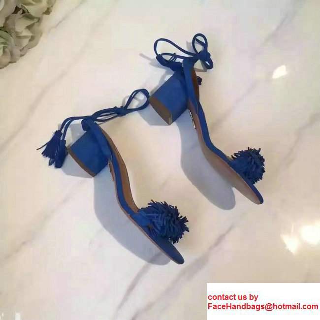 Aquazzura Heel 5.5cm Wild Thing Sandals Blue 2017