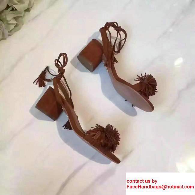 Aquazzura Heel 5.5cm Wild Thing Sandals Brown 2017