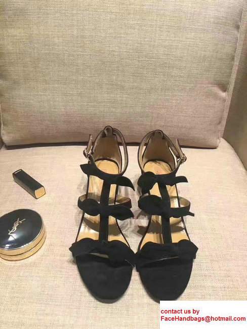 Aquazzura St. Tropez Suede Heel 5.5cm Sandals Black 2017