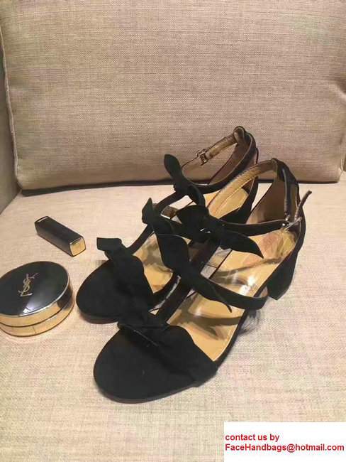 Aquazzura St. Tropez Suede Heel 5.5cm Sandals Black 2017