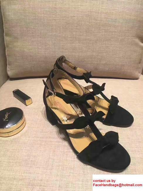 Aquazzura St. Tropez Suede Heel 5.5cm Sandals Black 2017