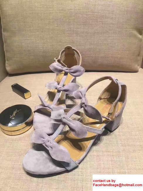 Aquazzura St. Tropez Suede Heel 5.5cm Sandals Gray 2017