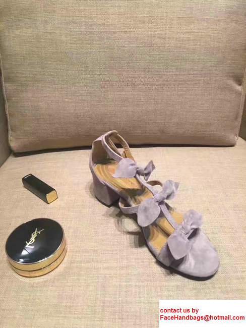 Aquazzura St. Tropez Suede Heel 5.5cm Sandals Gray 2017