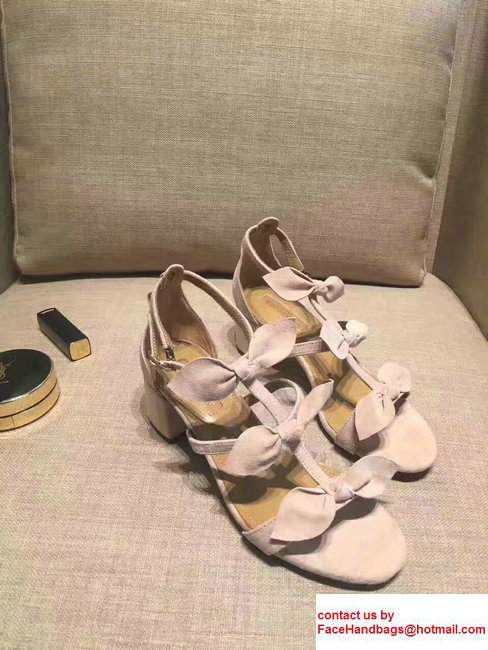 Aquazzura St. Tropez Suede Heel 5.5cm Sandals Nude 2017