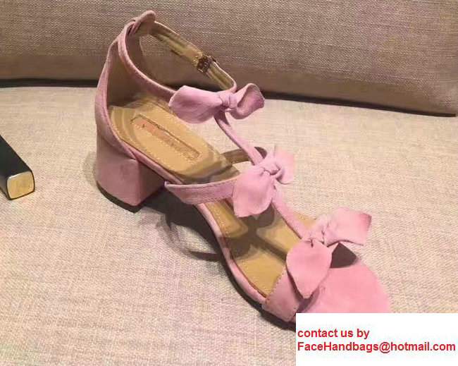 Aquazzura St. Tropez Suede Heel 5.5cm Sandals Pink 2017