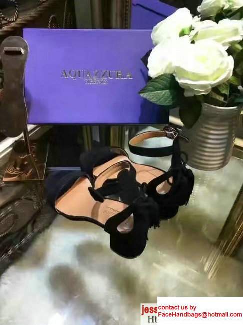 Aquazzura Suede Heel 5cm Sandals Black 2017