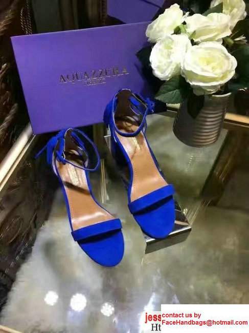 Aquazzura Suede Heel 5cm Sandals Blue 2017