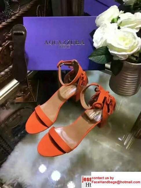 Aquazzura Suede Heel 5cm Sandals Orange 2017