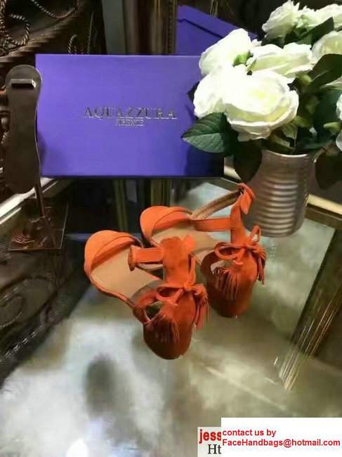 Aquazzura Suede Heel 5cm Sandals Orange 2017