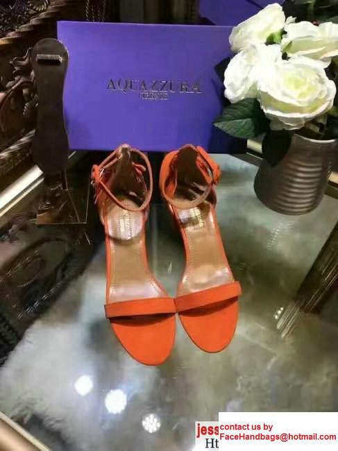 Aquazzura Suede Heel 5cm Sandals Orange 2017