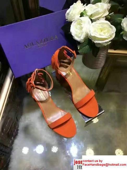 Aquazzura Suede Heel 5cm Sandals Orange 2017