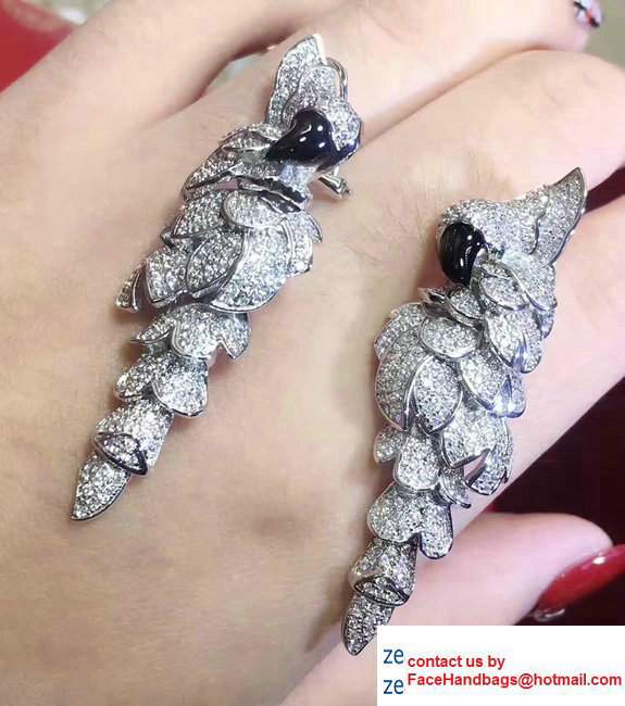 Cartiers Les Oiseaux Liberes Earrings Sliver