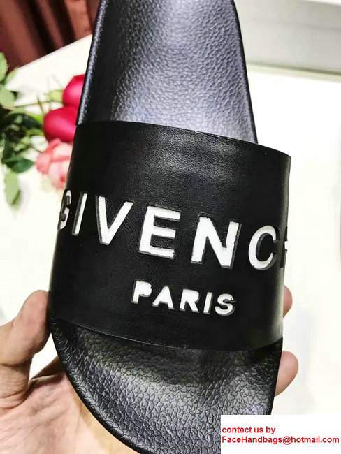 Givenchy Logo Print Slipper Sandals Black 2017