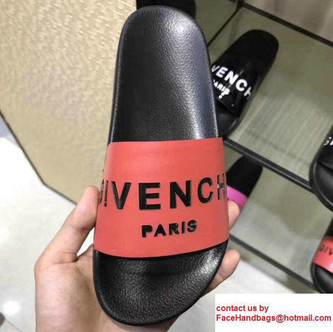 Givenchy Logo Print Slipper Sandals Peach 2017