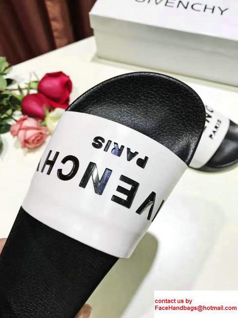 Givenchy Logo Print Slipper Sandals White 2017