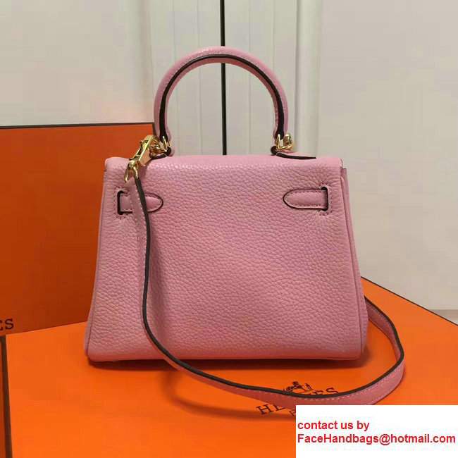 Hermes Togo Leather Kelly 20cm Mini Bag Baby Pink