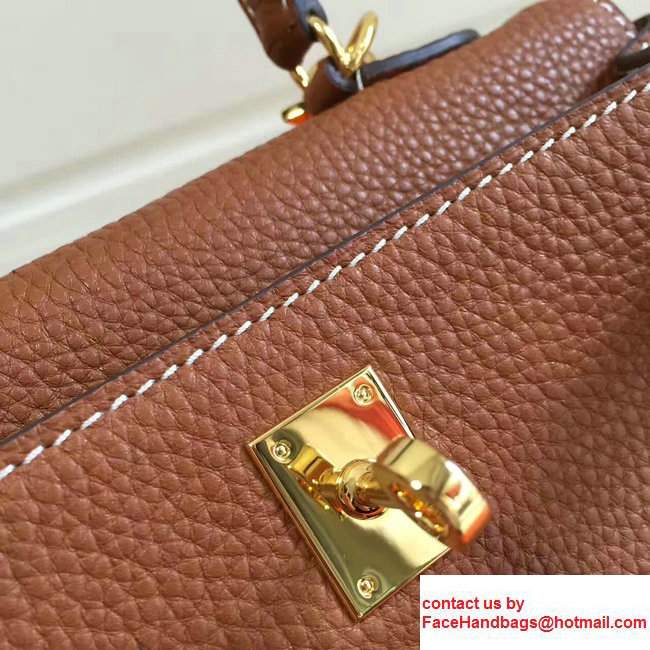 Hermes Togo Leather Kelly 20cm Mini Bag Brown