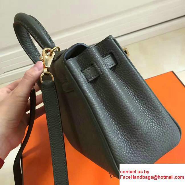 Hermes Togo Leather Kelly 20cm Mini Bag Dark Green