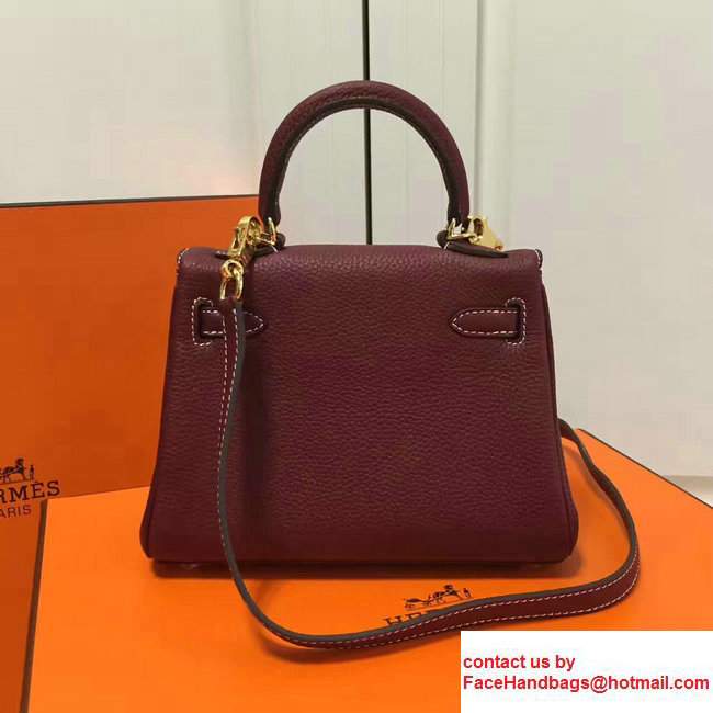 Hermes Togo Leather Kelly 20cm Mini Bag Date Red