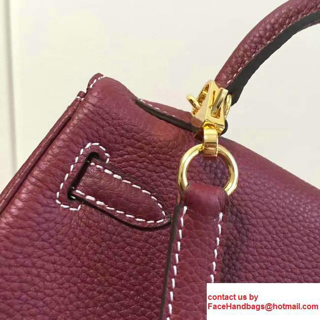 Hermes Togo Leather Kelly 20cm Mini Bag Date Red