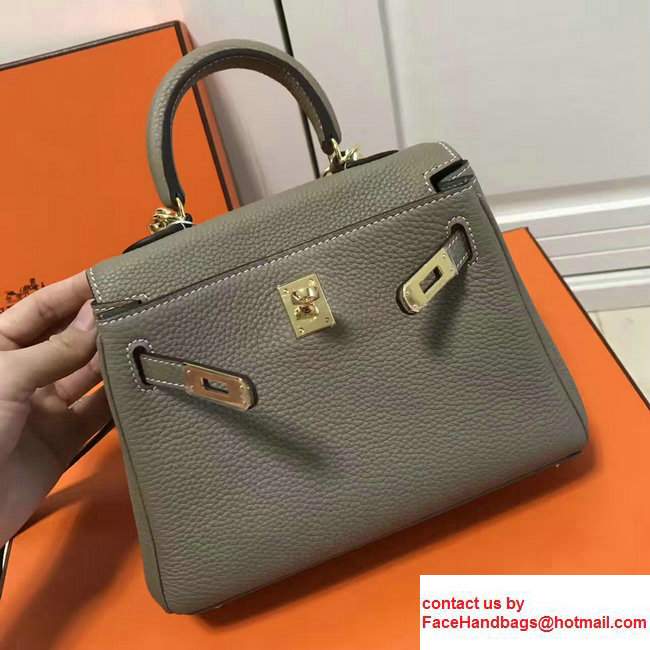 Hermes Togo Leather Kelly 20cm Mini Bag Light Gary