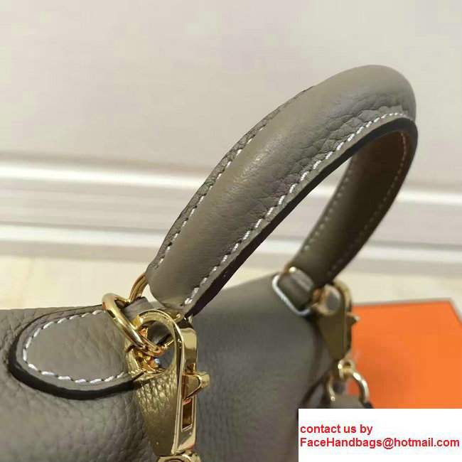 Hermes Togo Leather Kelly 20cm Mini Bag Light Gary