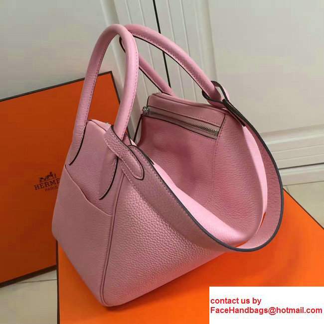 Hermes Leather Lindy 26/30cm Bag Baby Pink