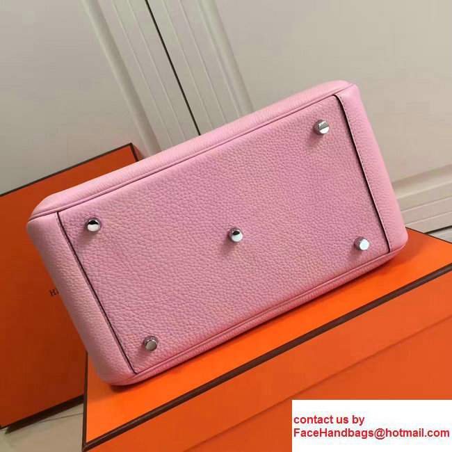 Hermes Leather Lindy 26/30cm Bag Baby Pink